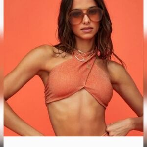 Beach Riot Glitter Sparkle Orange Bikini Set